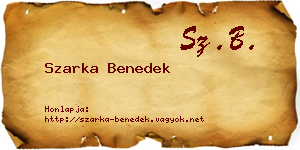 Szarka Benedek névjegykártya