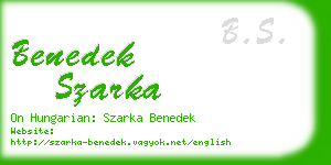 benedek szarka business card